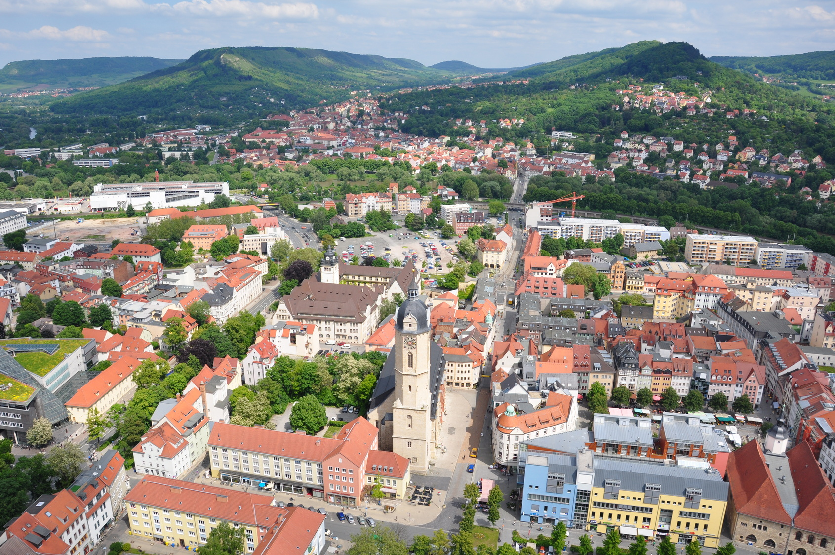 Jena Luftansicht; Detektei Jena, Detektiv Jena, Privatdetektiv Jena, Wirtschaftsdetektei Jena